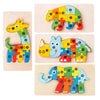 Montessori Puzzles 4 Pack - Eco-Friendly Wooden Puzzles Set#6