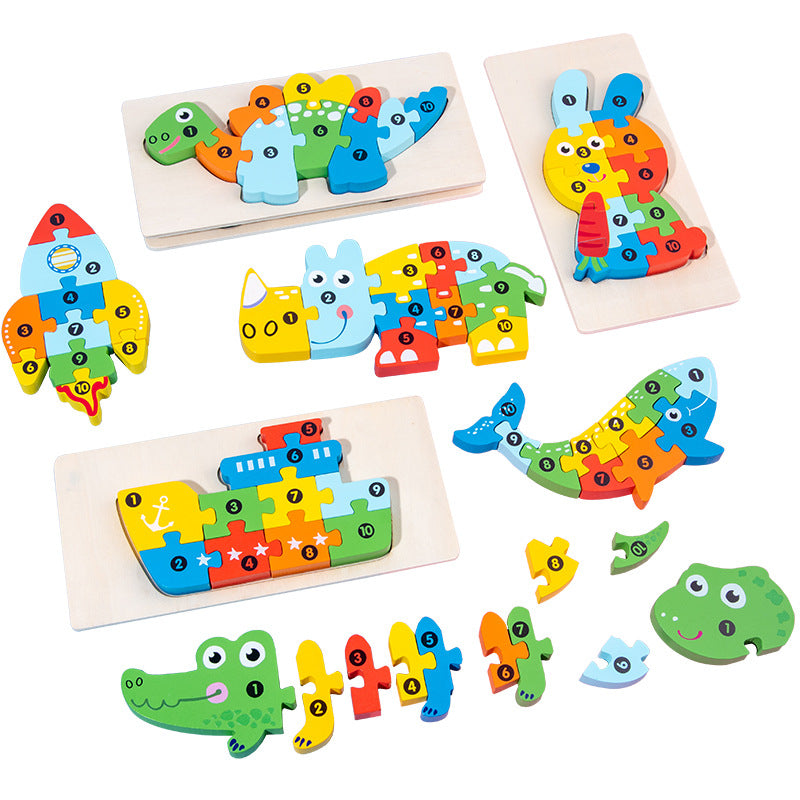 Montessori Puzzles 4 Pack - Eco-Friendly Wooden Puzzles Set#10