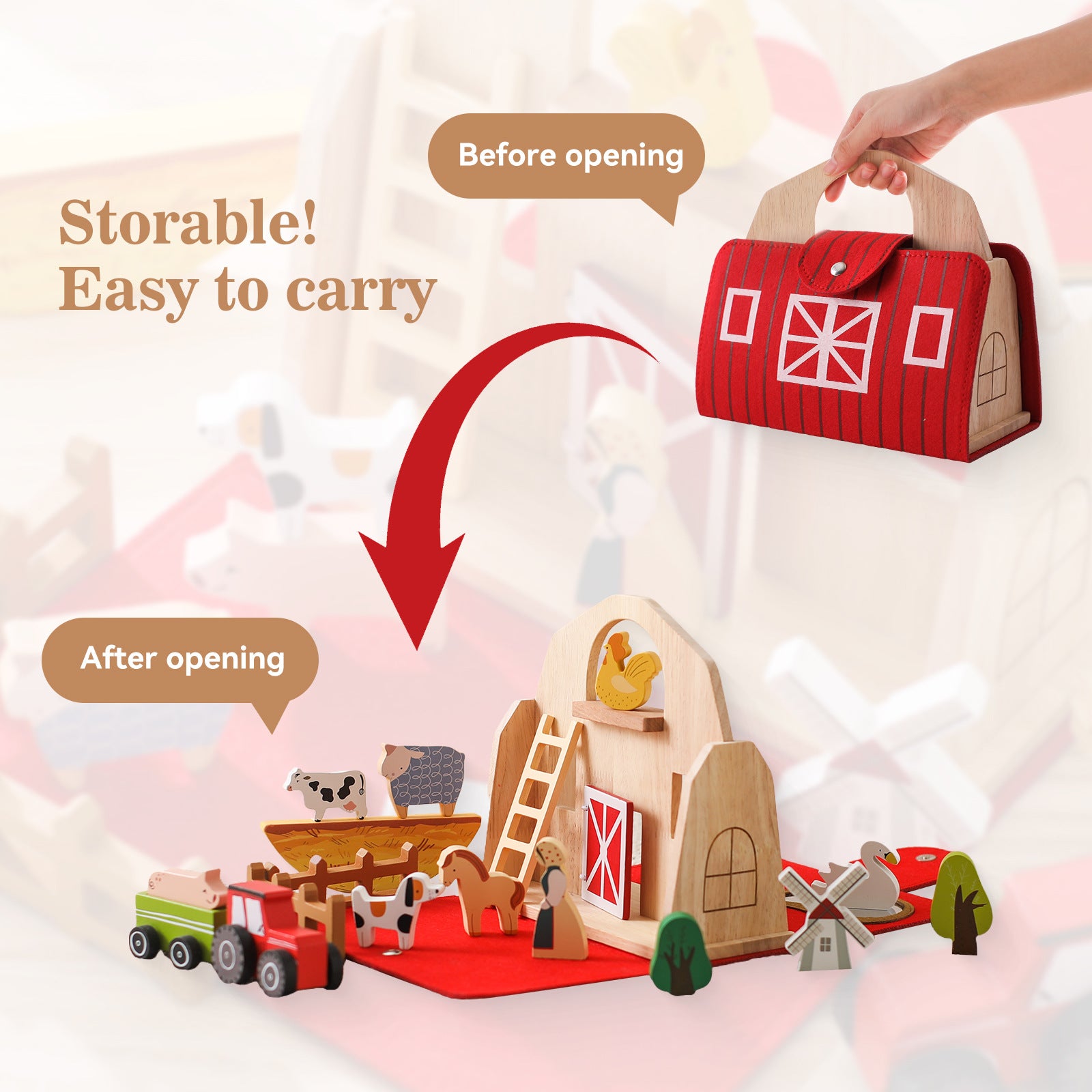 Montessori “Old McDonald’s Farm” Eco-Friendly Wooden Play Set