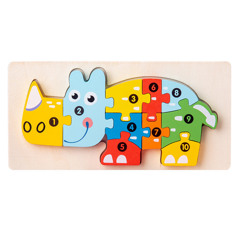 Montessori Puzzles 4 Pack - Eco-Friendly Wooden Puzzles Set#6