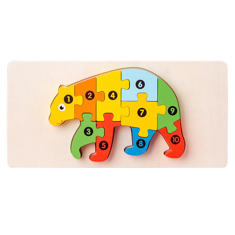 Montessori Puzzles 4 Pack - Eco-Friendly Wooden Puzzles Set#6