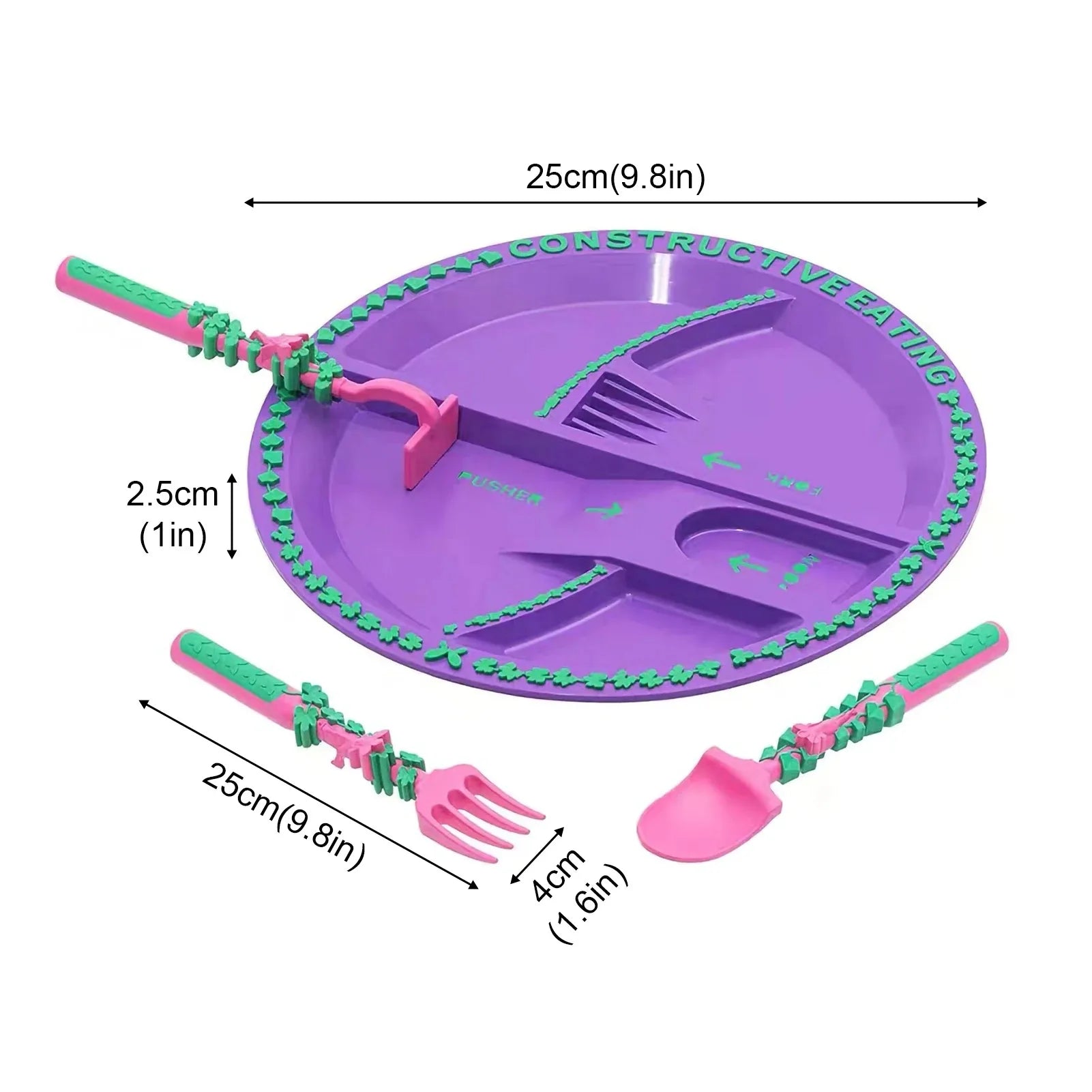 FairyGrove Kids' Garden Fairy Plate and Utensil Set