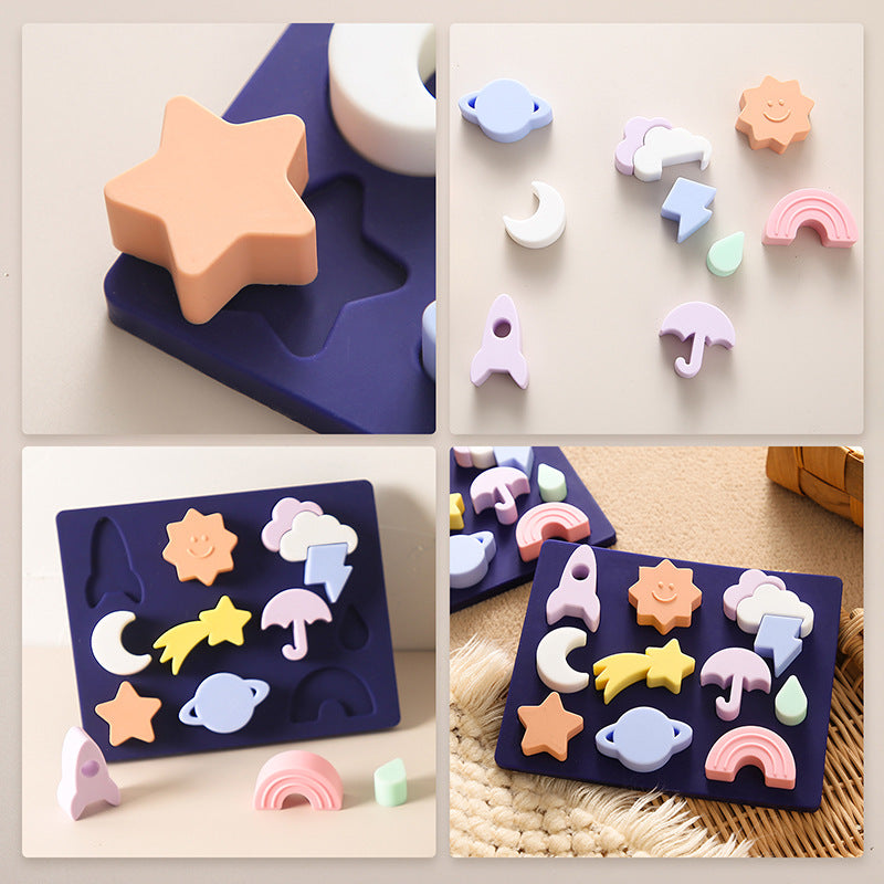 Montessori silicone shape puzzle (STARS)