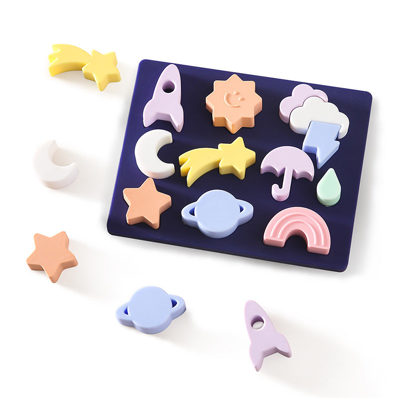 Montessori silicone shape puzzle (STARS)
