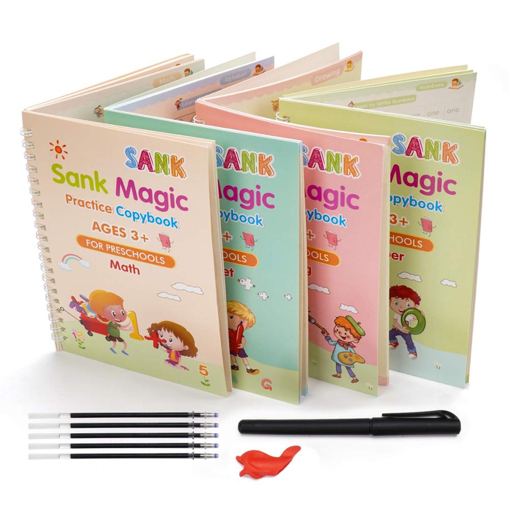 PULSBERY Magic book-Sank magic book-Magic book for kids-Original Sank Magic  Book-Kids Learning Book-Magic Practice Copybook-Magic Calligraphy Copybook  Magic Sank Learning Practice Books Set