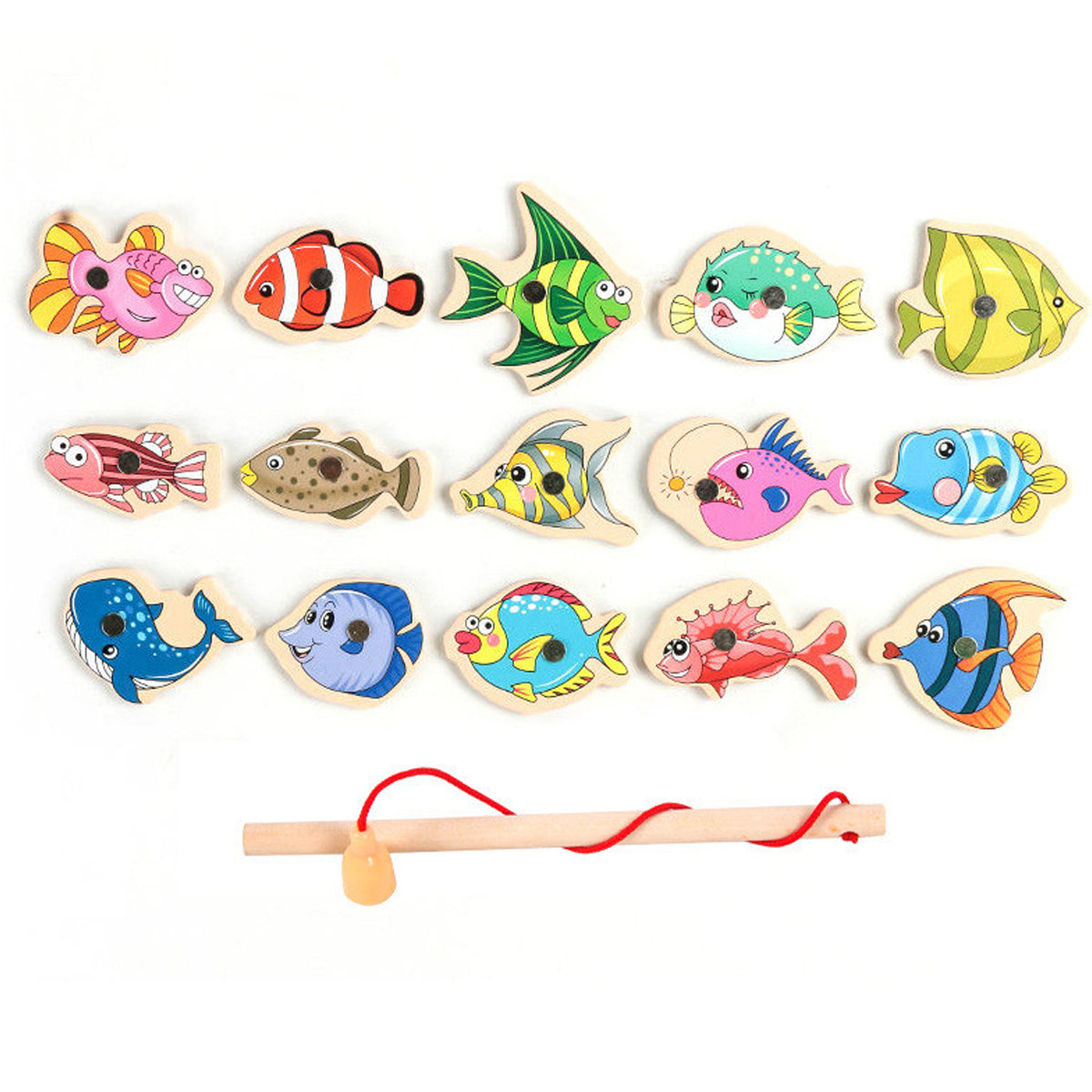 Montessori Fishing Magnetic Game Bundle- Eco-Friendly Wooden Toy